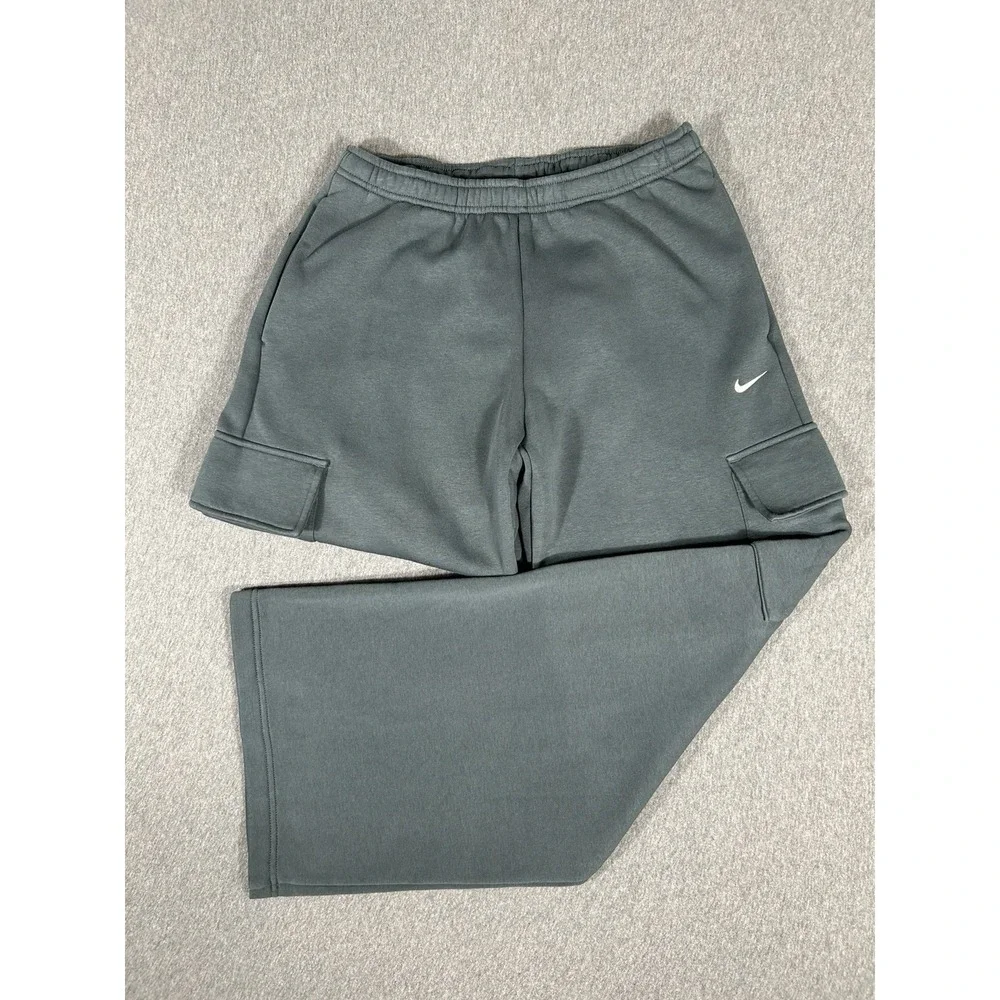 Nike Sportswear Cargo Sweatpants Mens Gray Fleece Wide Leg Baggy Jogger Pants S